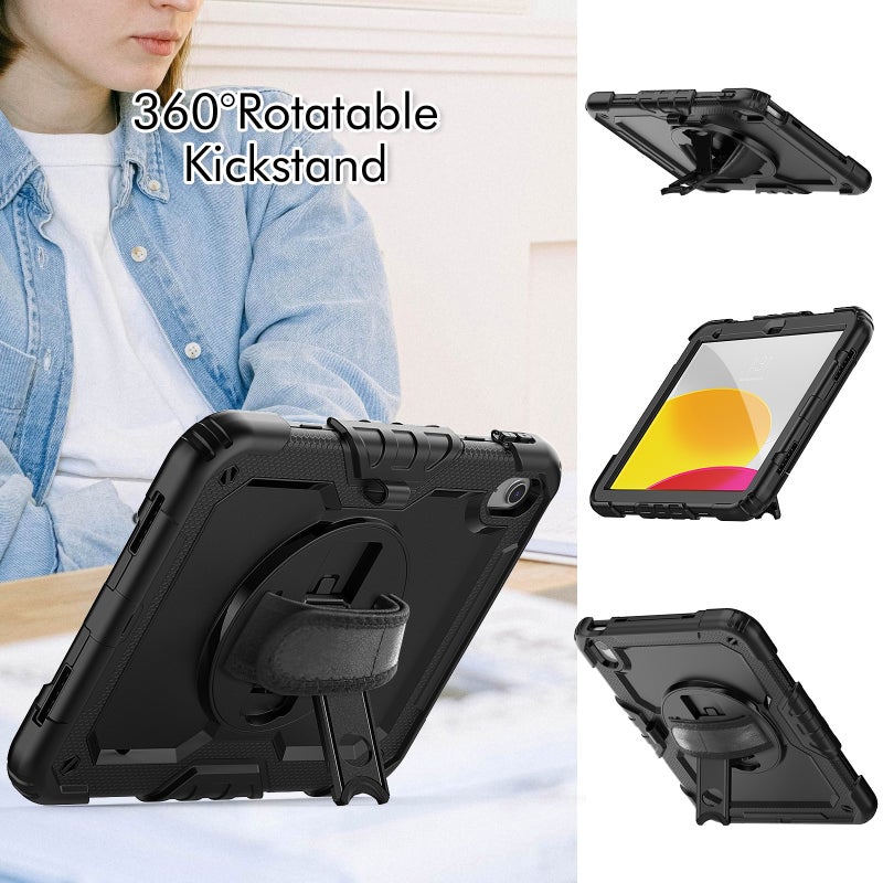 Suitable For Apple Ipad 10Th/11Th (A16) 10.9 Protective Case With Hand Strap And Rotating Stand Tablet Cover - Image 4
